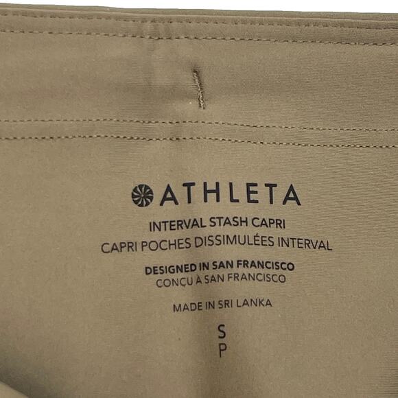 Athleta Interval Stash High Rise Capri Leggings Sz S New $99 Clay Brown 21” Ins - Picture 6 of 8